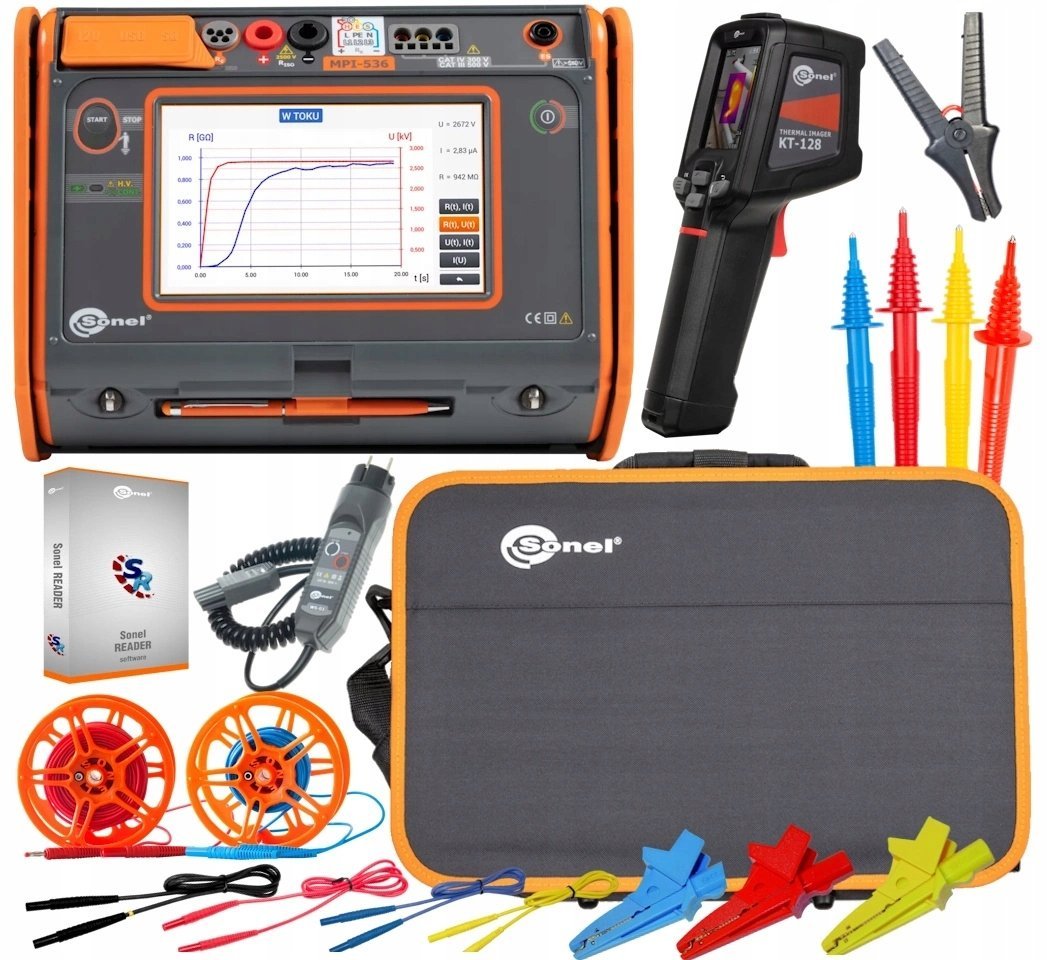 Sonel Miernik parametrów instalacji elektrycznych MPI-536 WMPLMPI536 z kamerą termowizyjną KT-128 WMGBKT128