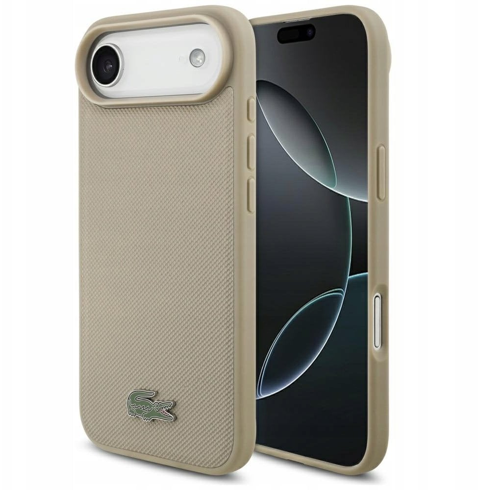 Etui Lacoste Petit Pique Lacquer Logo MagSafe do iPhone Air taupe