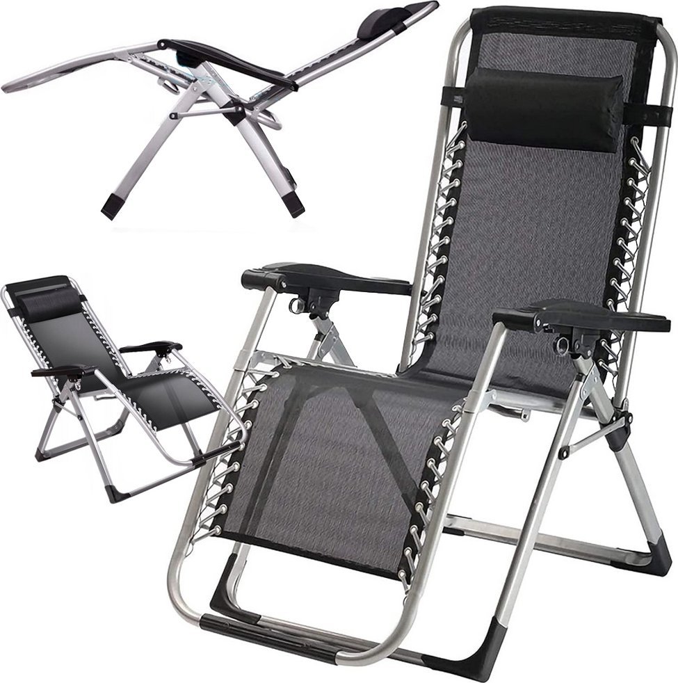 Verk Leżak ogrodowy plażowy składany poduszka gravity grawitacyjny wzmocniony Leżak ogrodowy plażowy składany poduszka gravity grawitacyjny wzmocniony