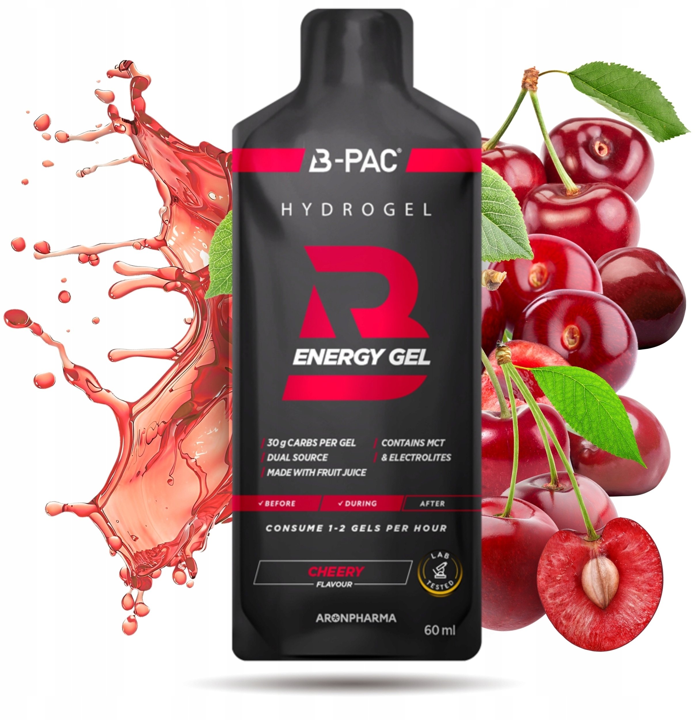 AronPharma_B-PAC Energy Gel żel energetyczny z kofeiną Cherry 60ml