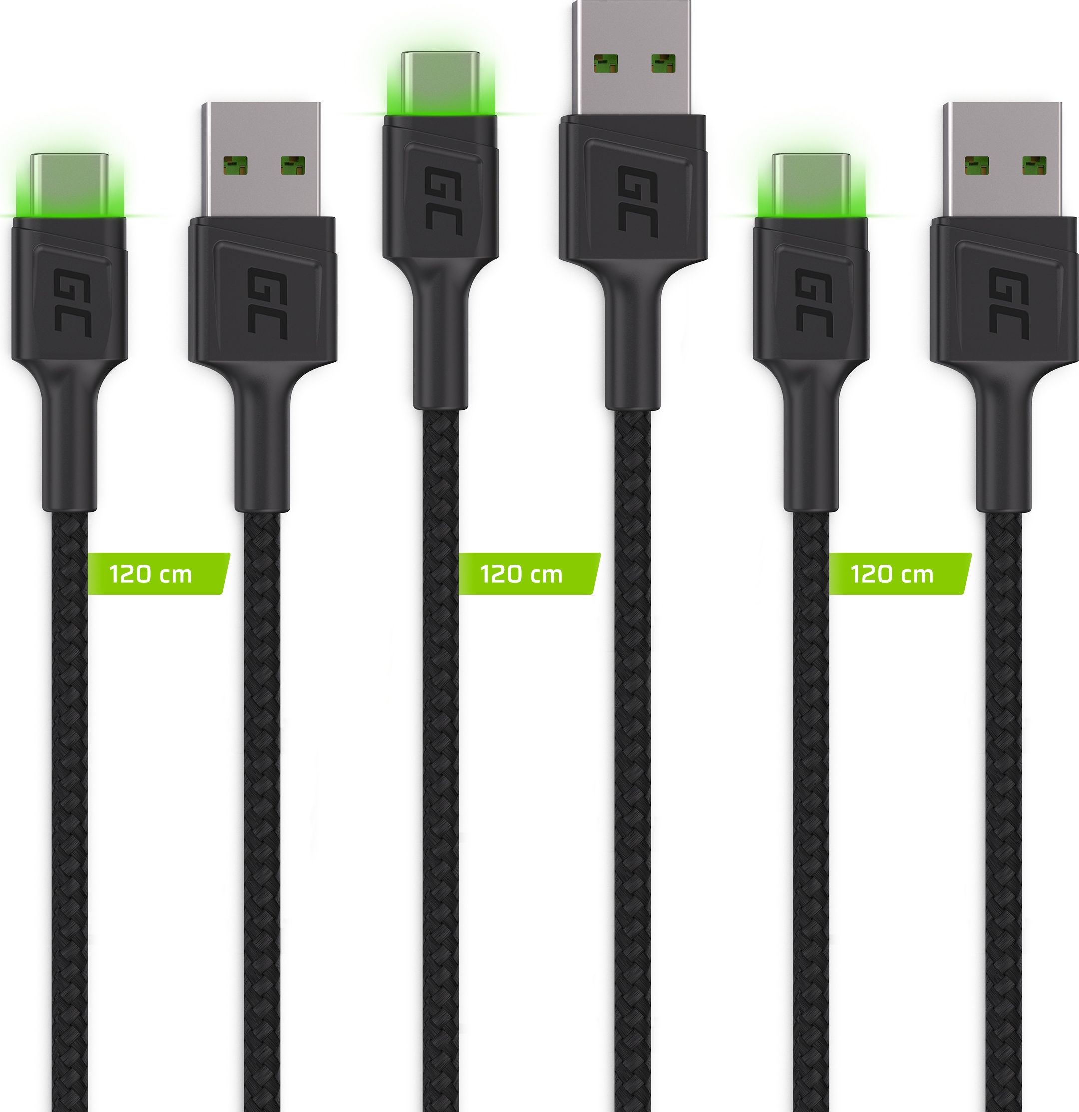 Kabel USB Green Cell USB-A - USB-C 2 m Czarny (KABGCSET03)