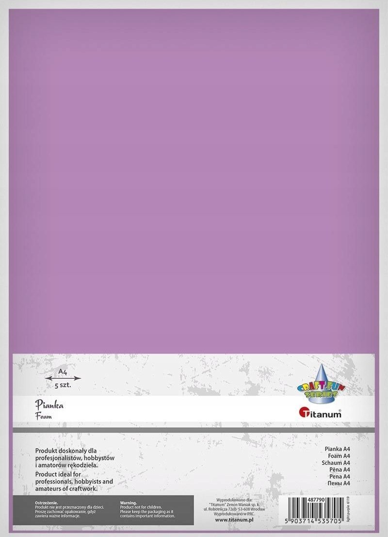Titanum Pianka A4 5szt. jasnofioletowa