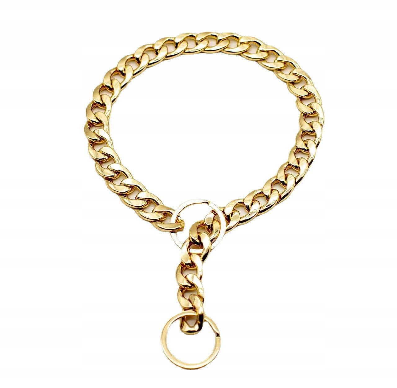 Obroża dla psa ZŁOTA Pozłacana metalowa rozmiar M