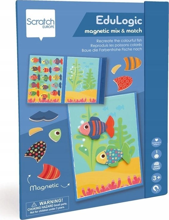 Teka Układanka magnetyczna kształty i kolory Rybki