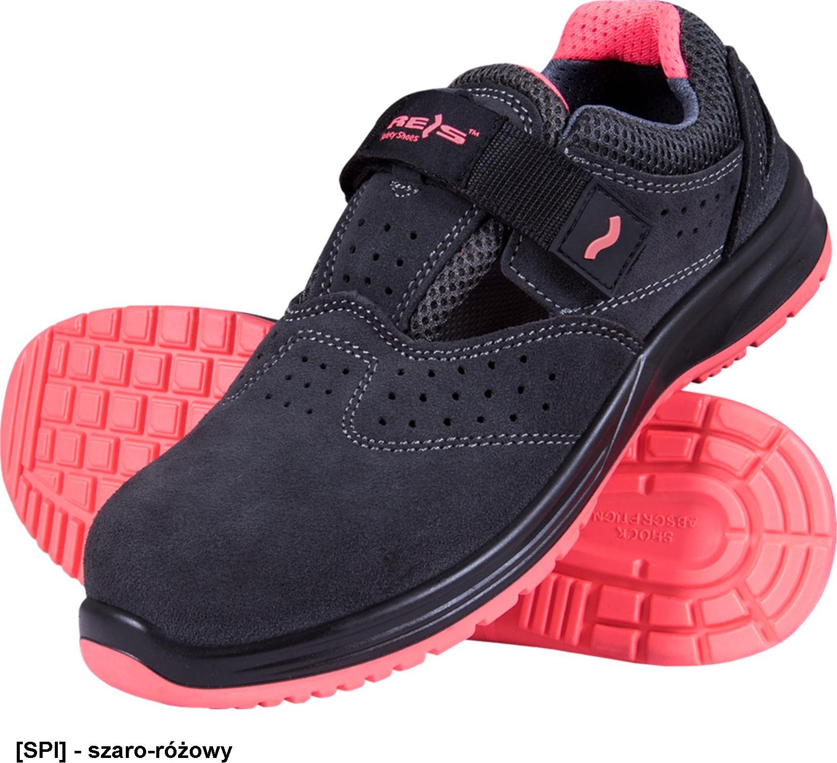 R.E.I.S. BRSTORK-S S1SRC - ZAMSZOWE BUTY BEZPIECZNE TYPU SANDAŁ, KOMPOZYTOWY PODNOSEK, - czarno-zielony 45