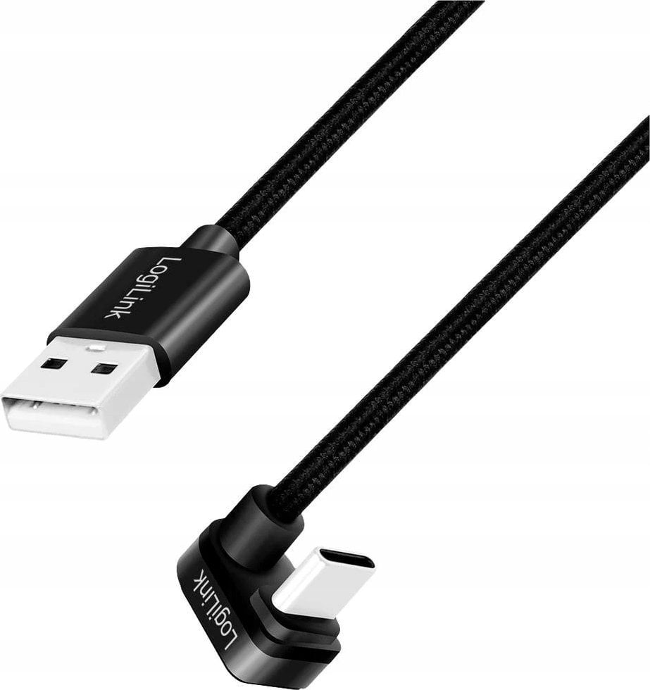 Kabel USB LogiLink USB-A - USB-C 1 m Czarny (CU0192)