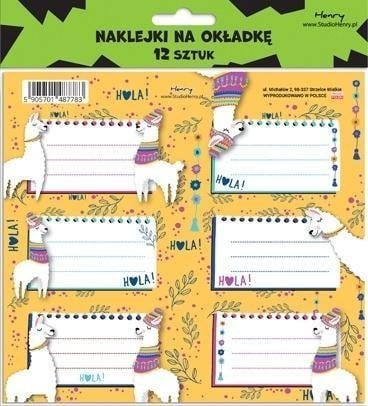 HENRY Naklejki na zeszyty - Lamy (12szt)