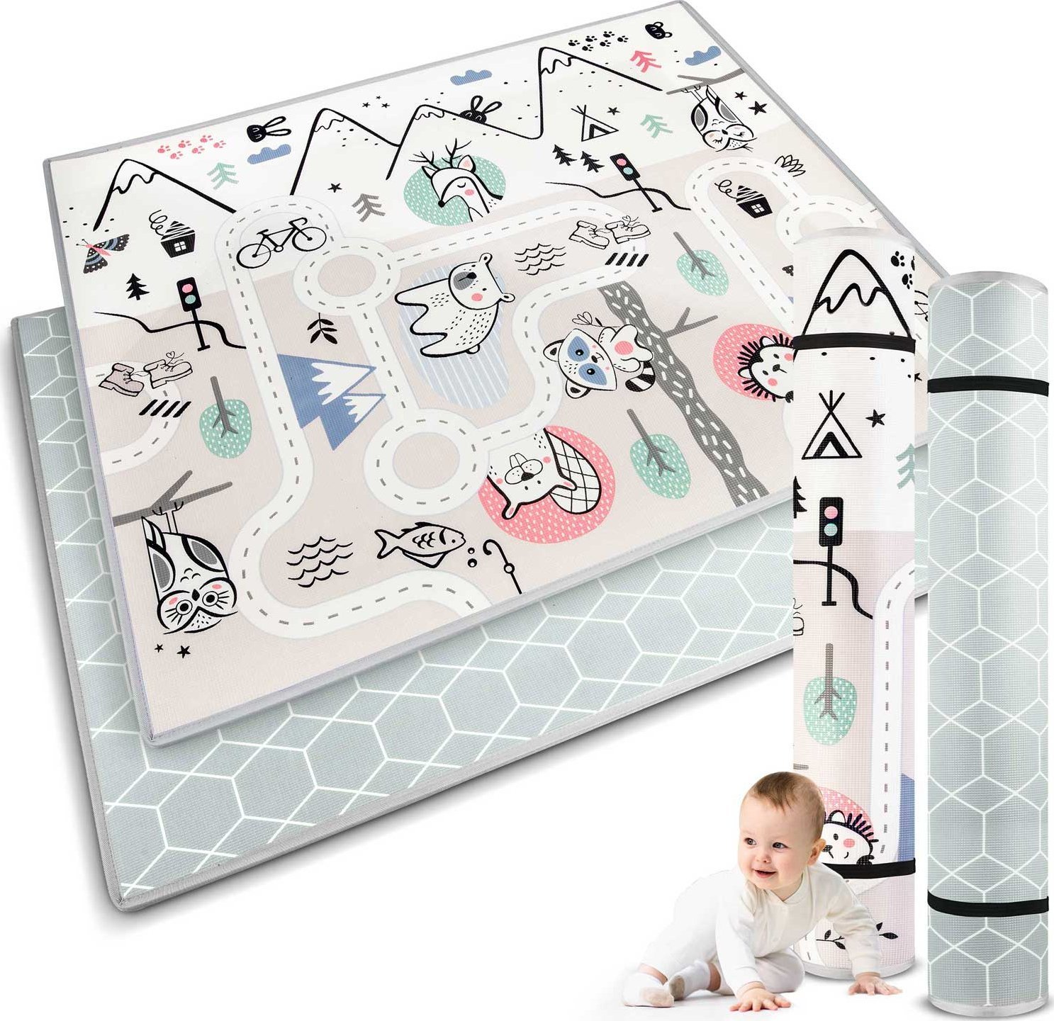 Nukido Mata piankowa zwijana 180 x 150 x 1,5 cm NK-342