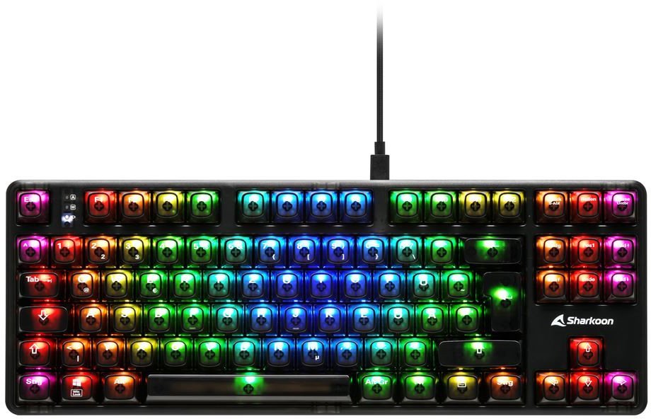 Klawiatura Sharkoon Gaming klawiatura Crystal Shark czarny DE