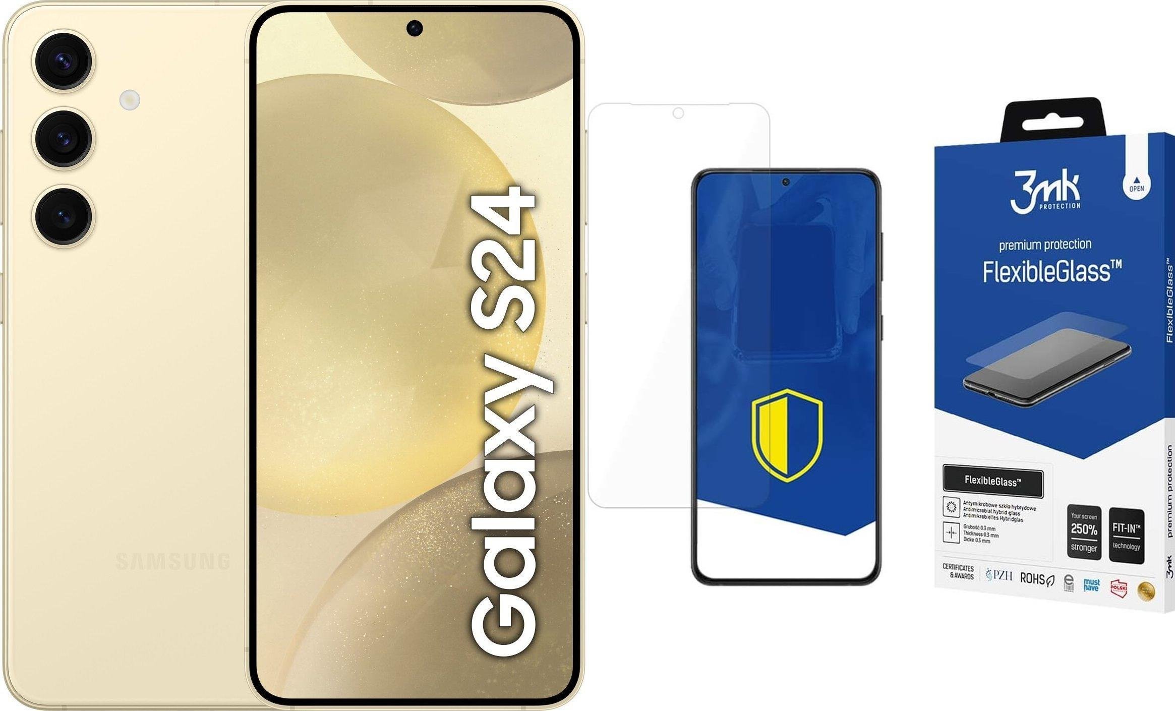 Smartfon Samsung Galaxy S24 5G 8/128GB Żółty (SM-S921BZYDEUE) + FlexibleGlass