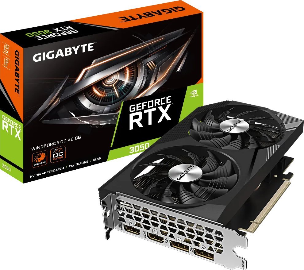Karta graficzna Gigabyte GeForce RTX 3050 Windforce OC V2 8GB GDDR6 (GV-N3050WF2OCV2-8GD)