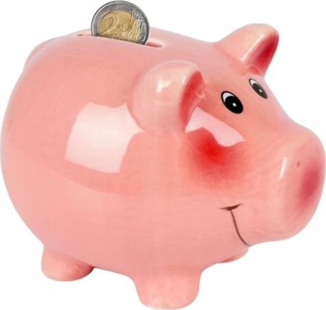 Koopman Skarbonka świnka ceramiczna różowa otwierana 11,5x9,1x9,1 cm