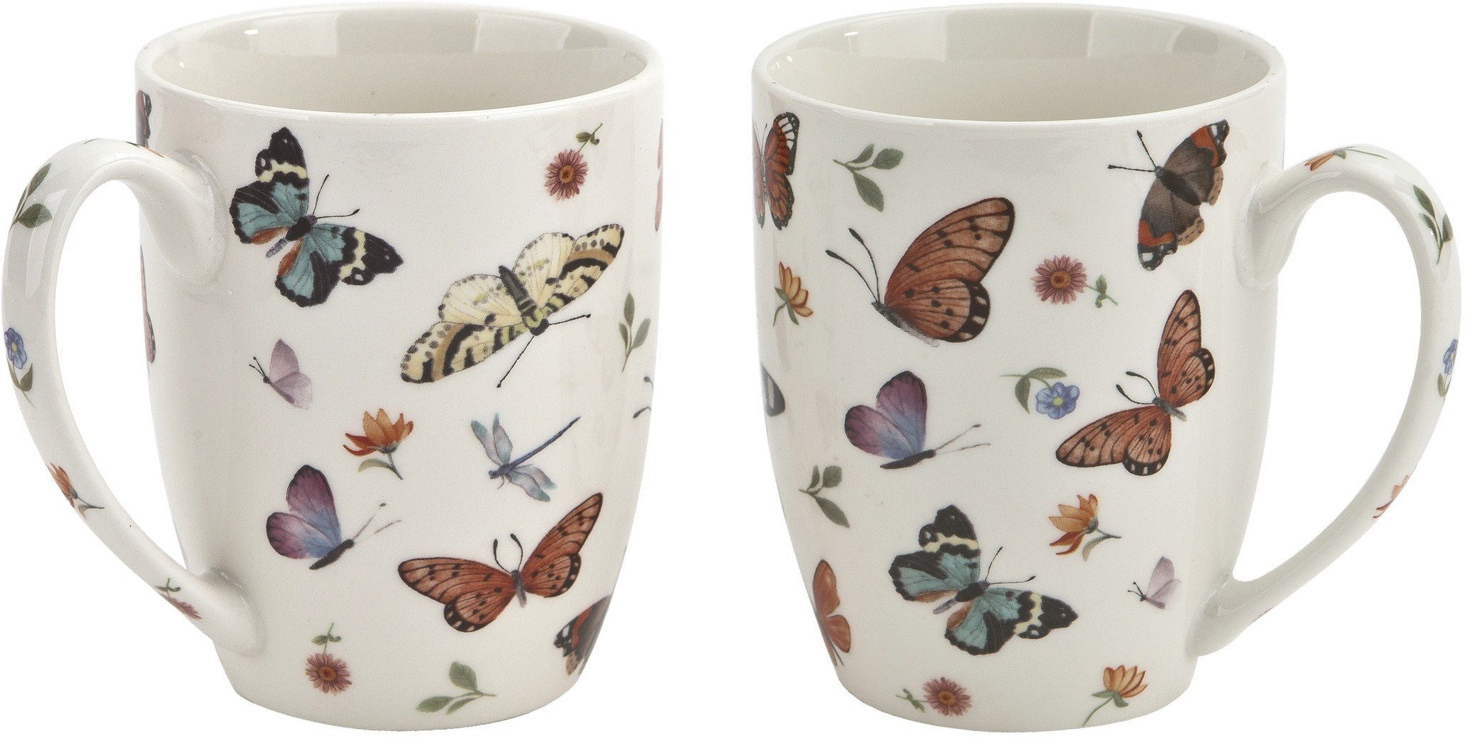 Komplet 2 kubków porcelanowych 350 ml Butterflies