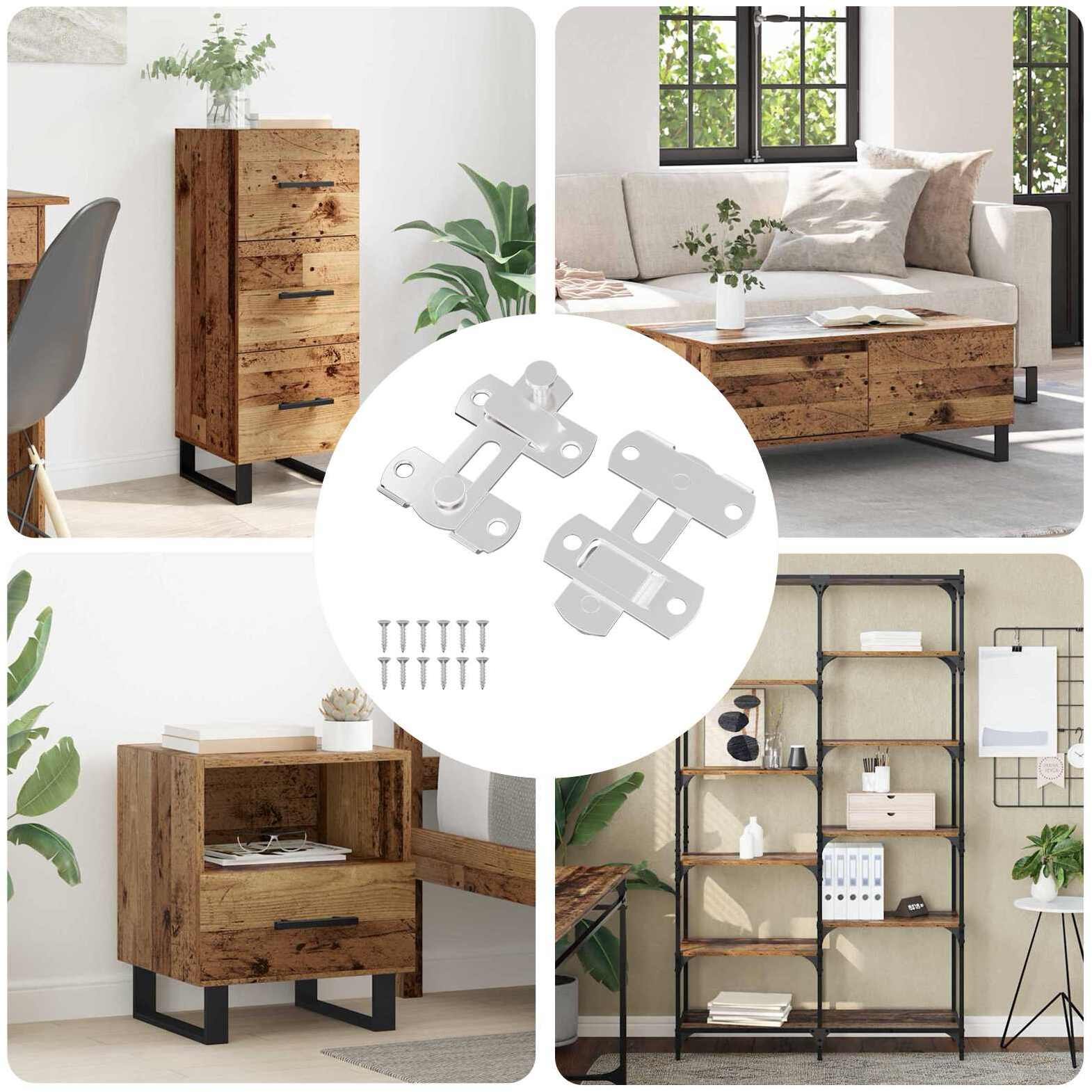 vidaXL Zamek drzwiowy 2 pcs Srebrny 70 x 8 mm Stal