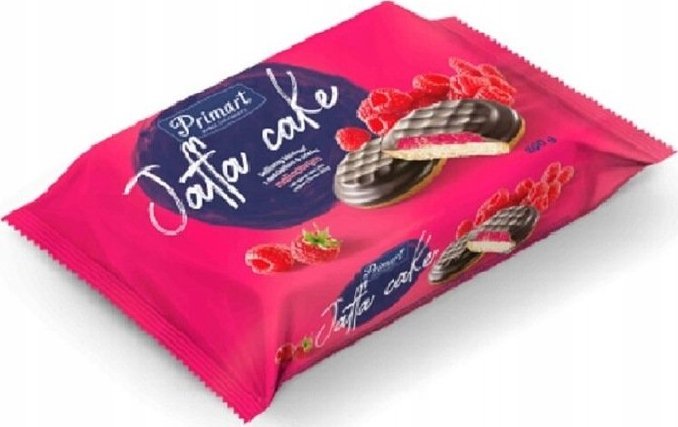 PRIMART Ciastka Jaffa biszkopty z nadzieniem malinowym 260 g