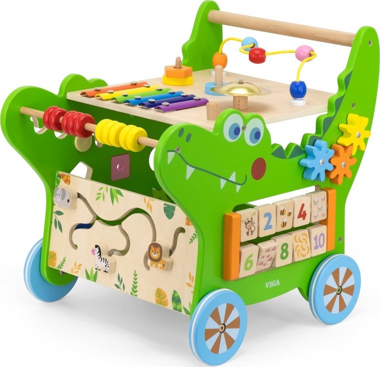 Viga Toys Drewniany Pchacz Edukacyjny Krokodylek 12w1
