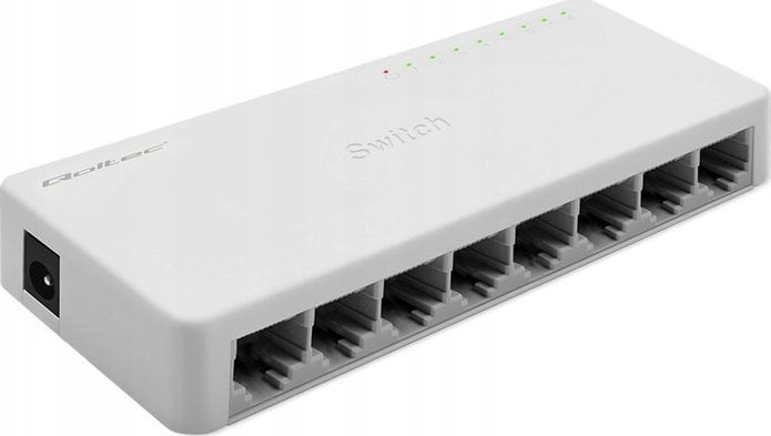 Switch Qoltec SWITCH przełącznik sieciowy 8 x port RJ45 | 1000Mbps | Fast Ethernet | LAN