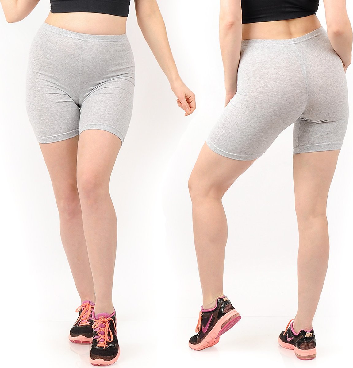 Legginsy damskie 1/2 Kolarki Krótkie Spodenki Szare S