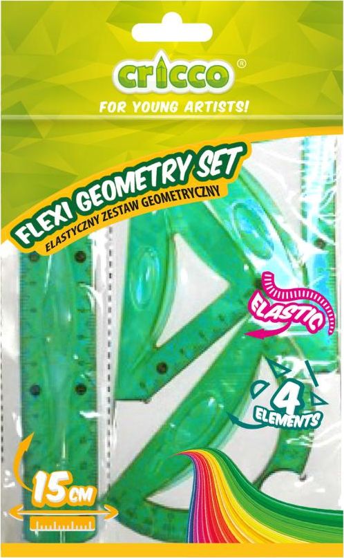 Cricco Zestaw geometryczny Flexi z linijką 15cm CRICCO