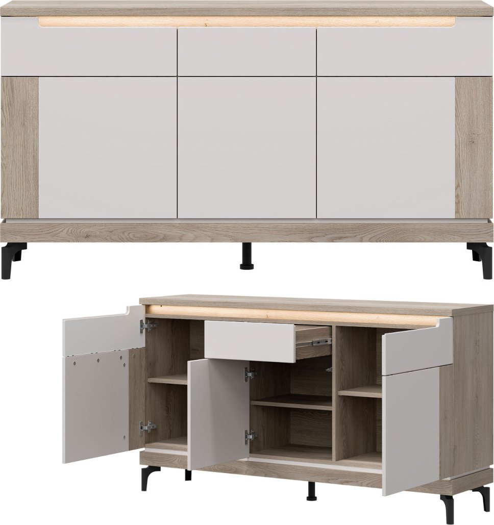 BogFran Komoda duża z szufladą Szafka do salonu i sypialni Dąb Cremona ASTON AN03