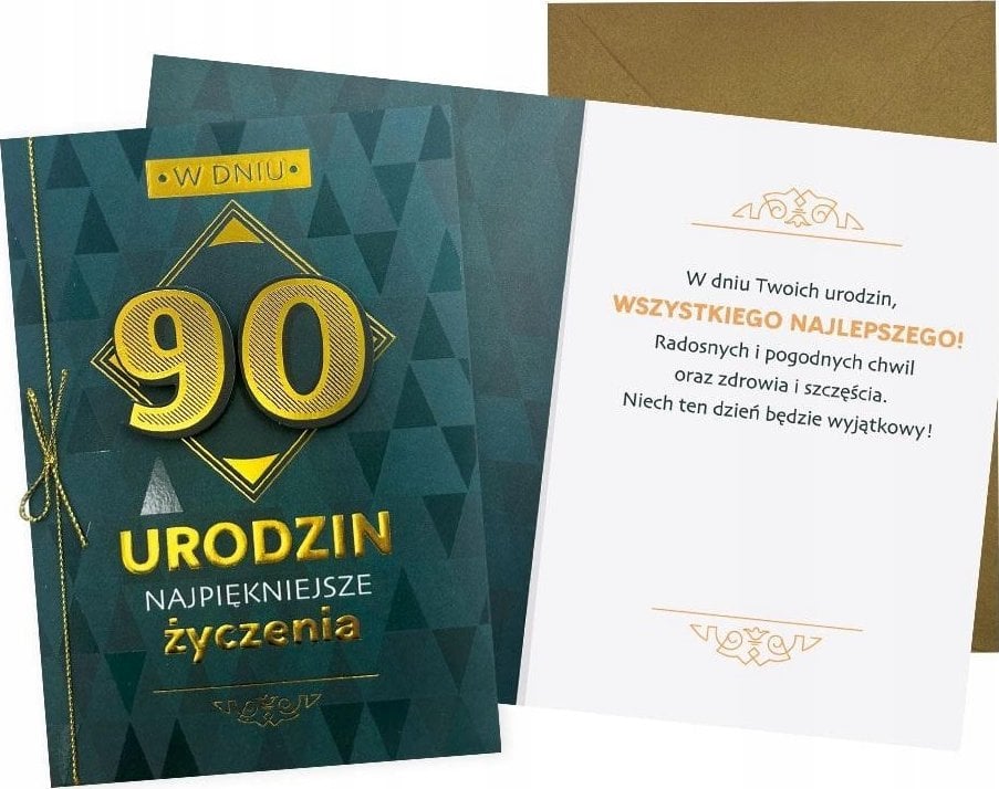 Yeku Karnet B6 Urodziny 90 męskie