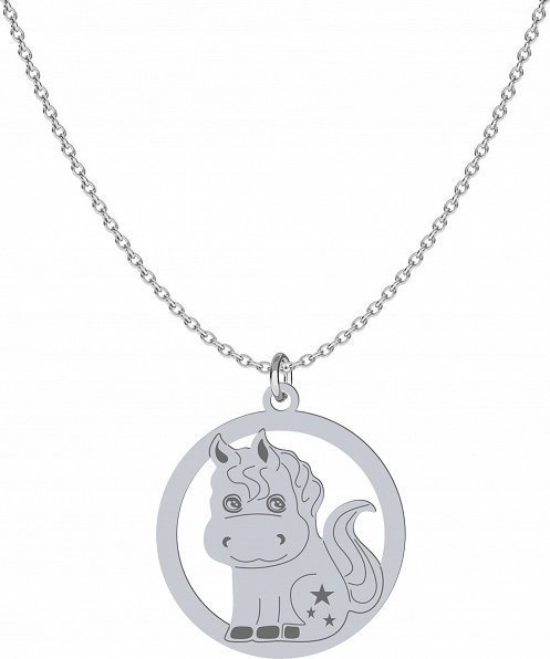 Radziszewska Jewellery Naszyjnik Srebrny Konik Łańcuszek Srebro 925 Grawer Dedykacja Prezent