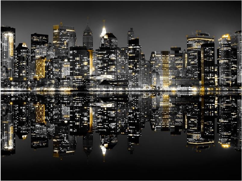 DecoNest Fototapeta - Złoto i srebro - NYC - 250X193