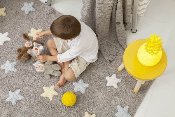 Lorena Canals Dywan dziecięcy TRICOLOR STAR 120x160 szary/niebieski w gwiazdki LORENA CANALS