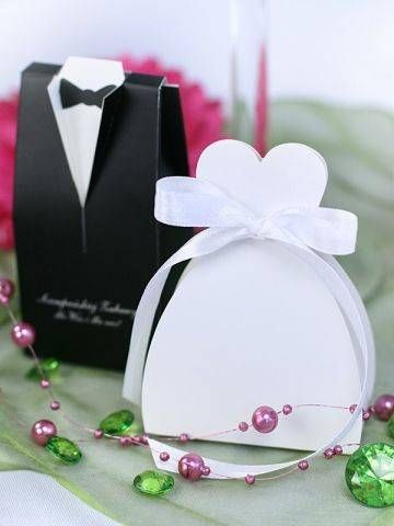 Party Deco Pudełeczka dla gości weselnych - sukienka - 10 szt. uniwersalny