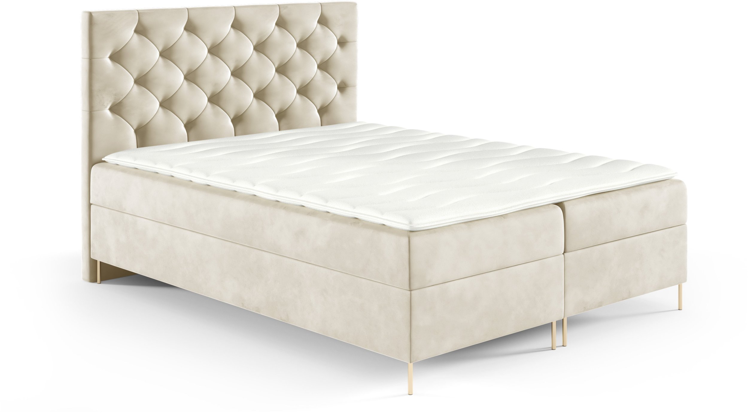 Łóżko kontynentalne Sara Box 200x200 z nogami riviera 21