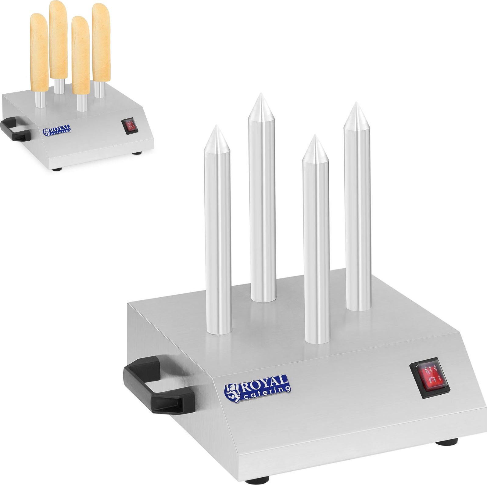 Royal Catering Podgrzewacz urządzenie do 4 bułek do hot dogów Royal Catering RCHW-200 Podgrzewacz urządzenie do 4 bułek do hot dogów Royal Catering RC