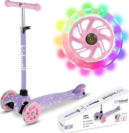 Hulajnoga balansowa trójkołowa Uno gwiazdki świecące kółka