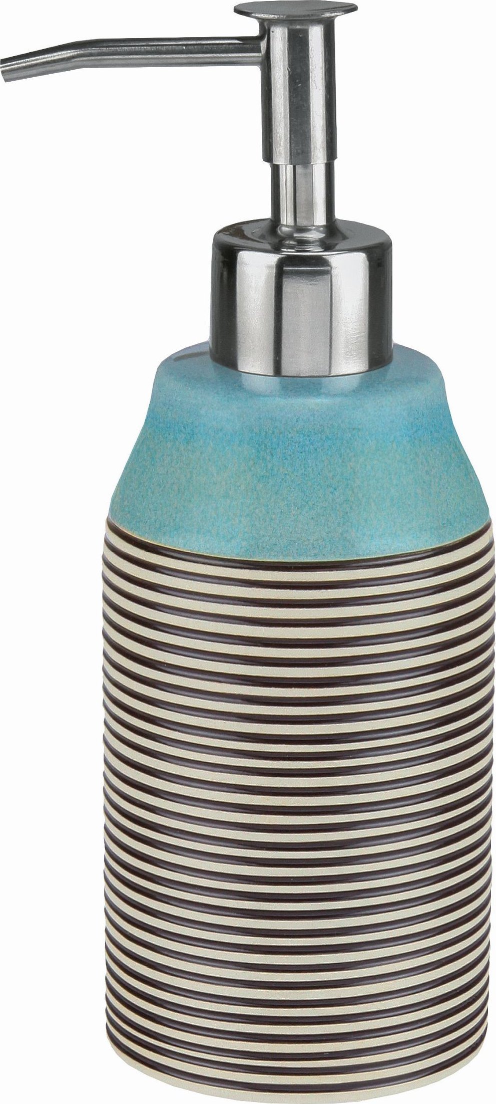 Dozownik do mydła Kleine Wolke Okapi Dozownik do mydła Mauritius paski niebieski ceramika