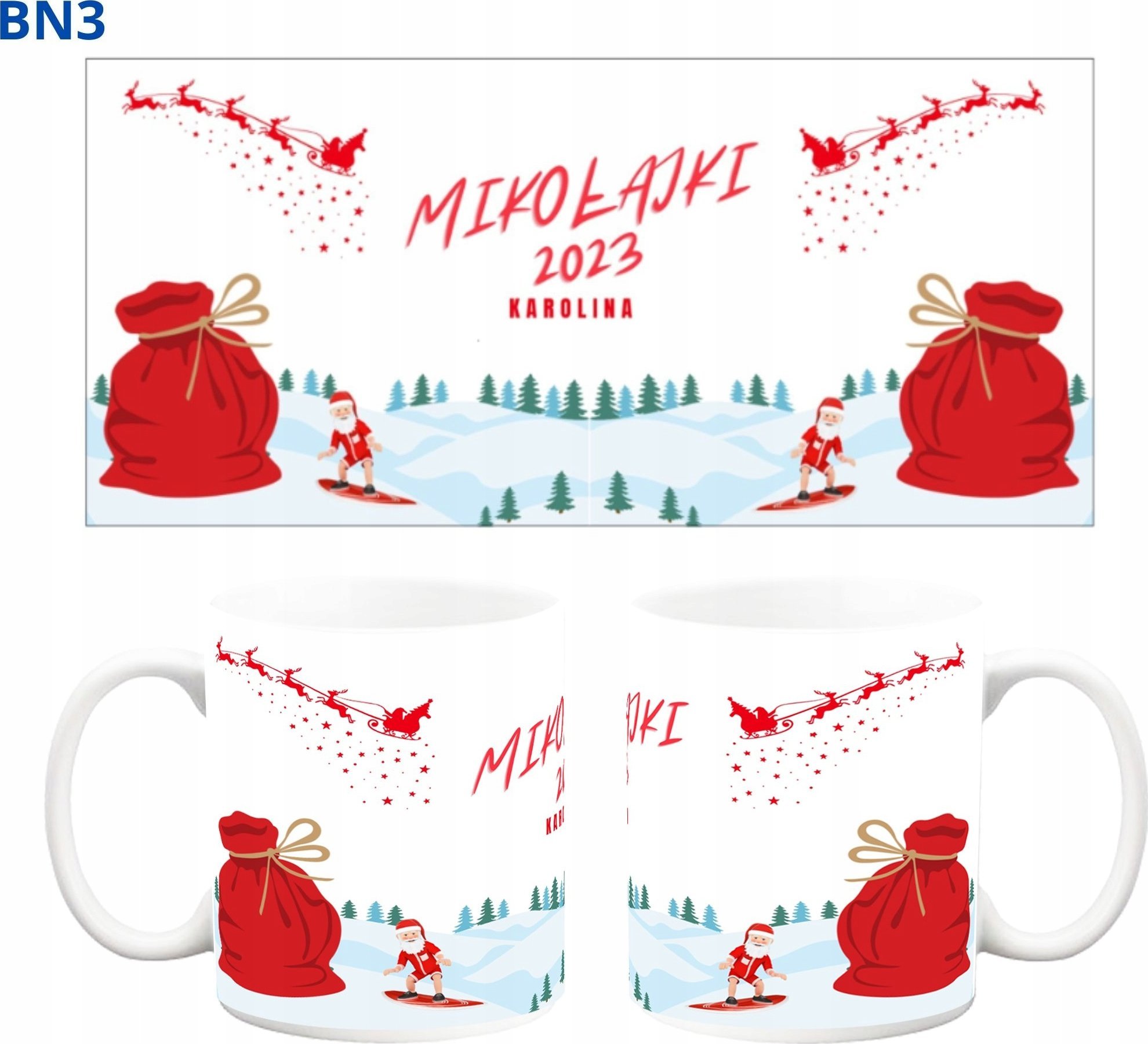 PrzydaSie Kubek Boże Narodzenie Mikołaj Mikołajki Święta Świąteczny Prezent Bn3