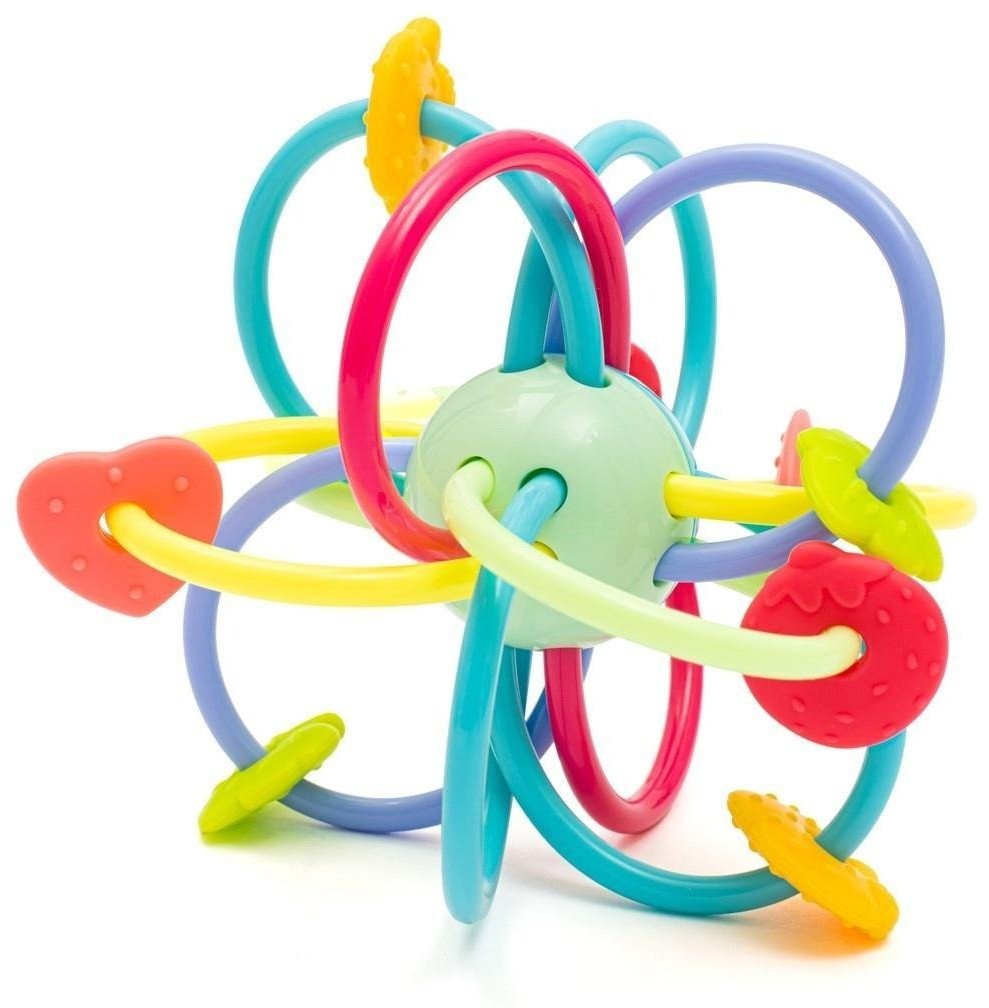 Gryzak silikonowo-plastikowy z grzechotką