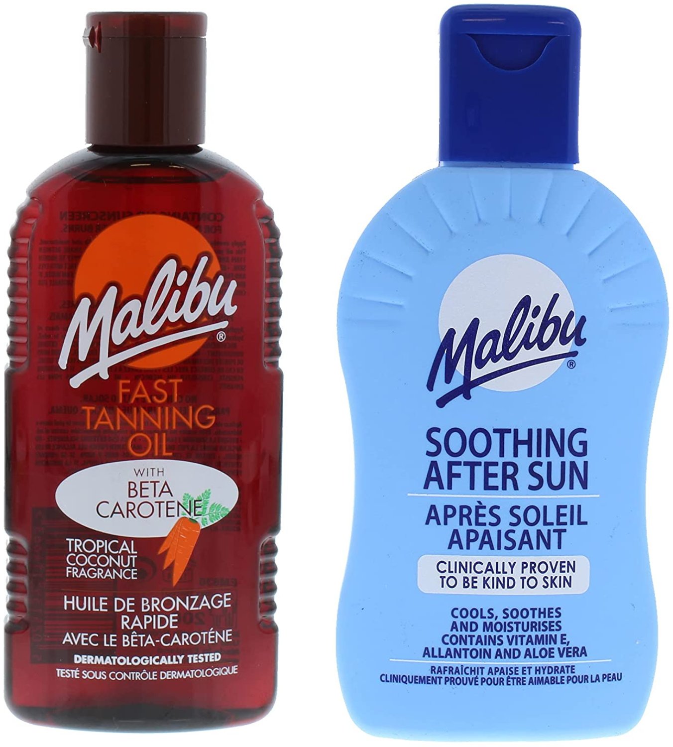 Malibu Olejek Do Opalania Z Marchewką I Kokosem 200ml + Balsam Po Opalaniu 200ml