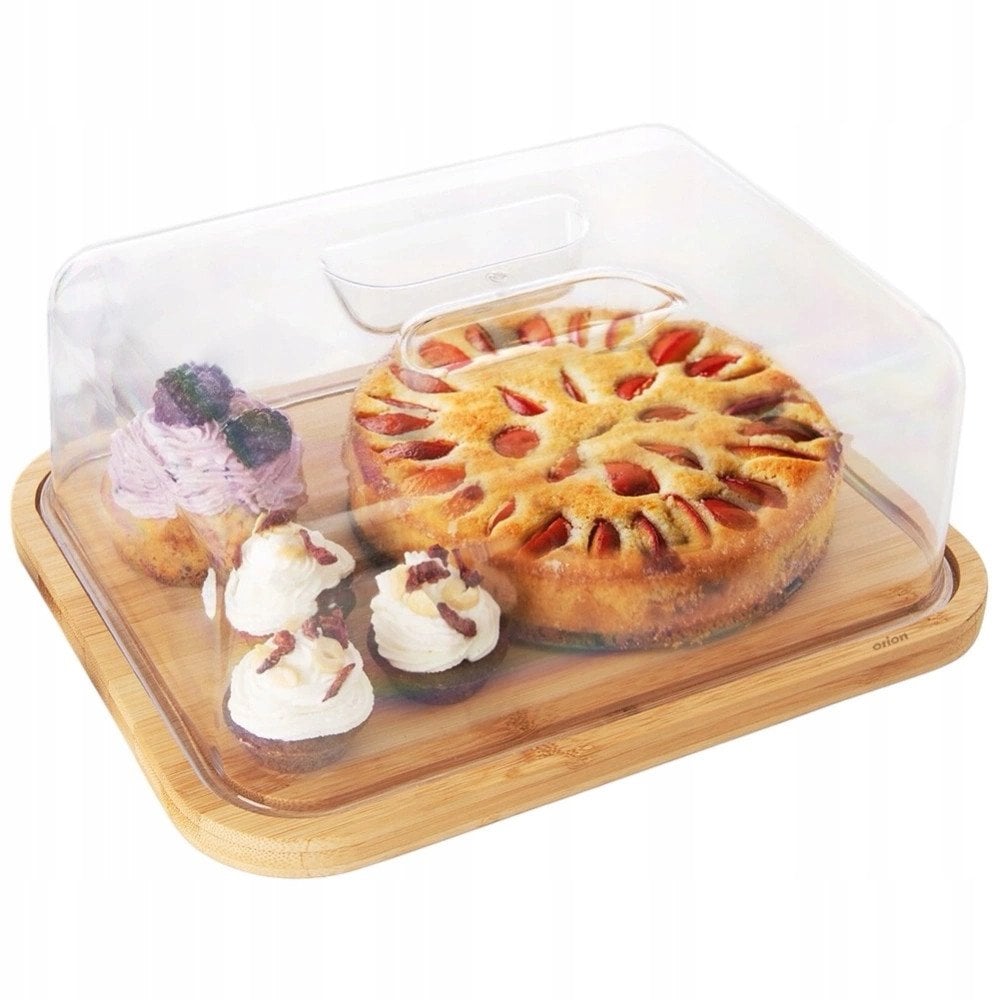 Deska do Krojenia Serwowania z Pokrywką Drewniana Bambusowa ORION 28x22 cm