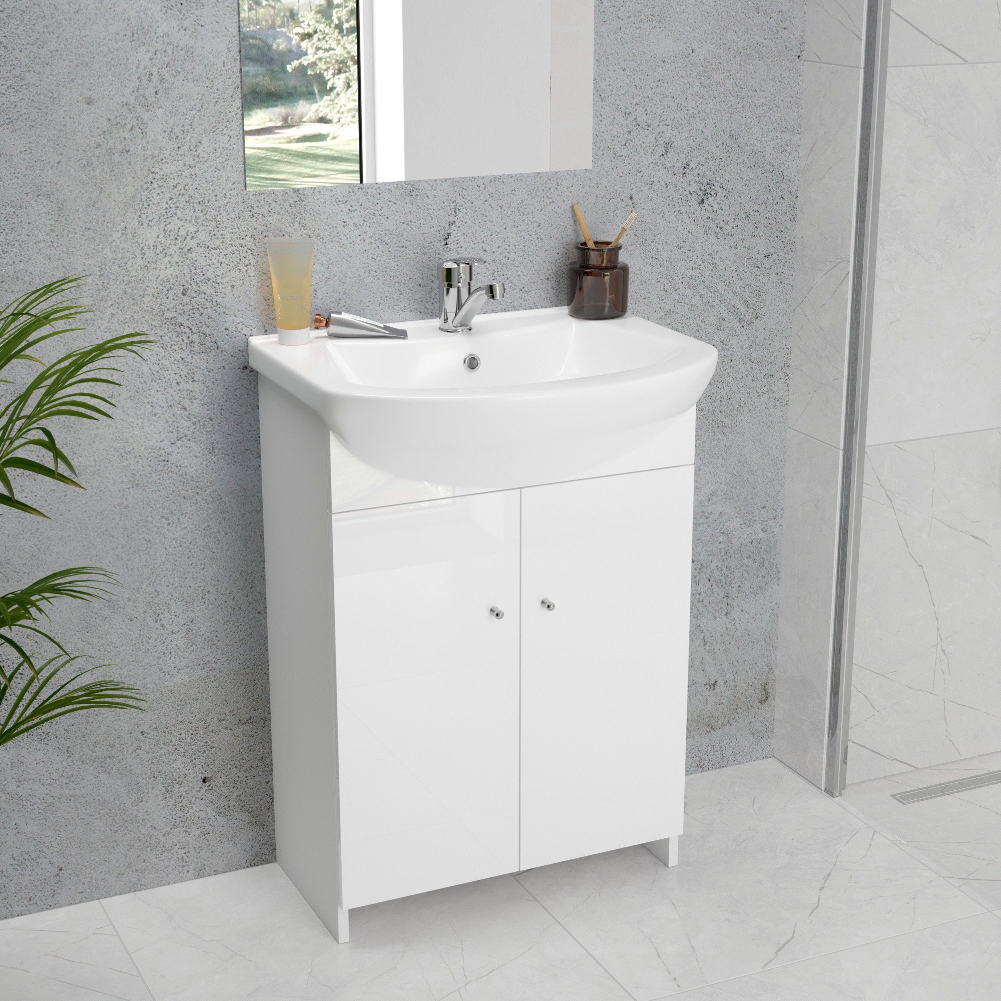 CABINET HUNG D50 WITH BASIN/MIXER/SIPHON