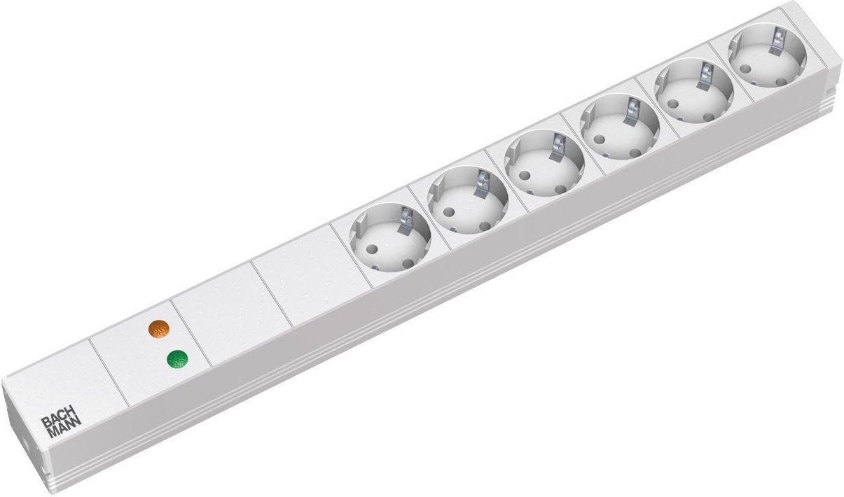 Listwa zasilająca Bachmann przeciwprzepięciowa 6 gniazd 2 m biała (333.402)