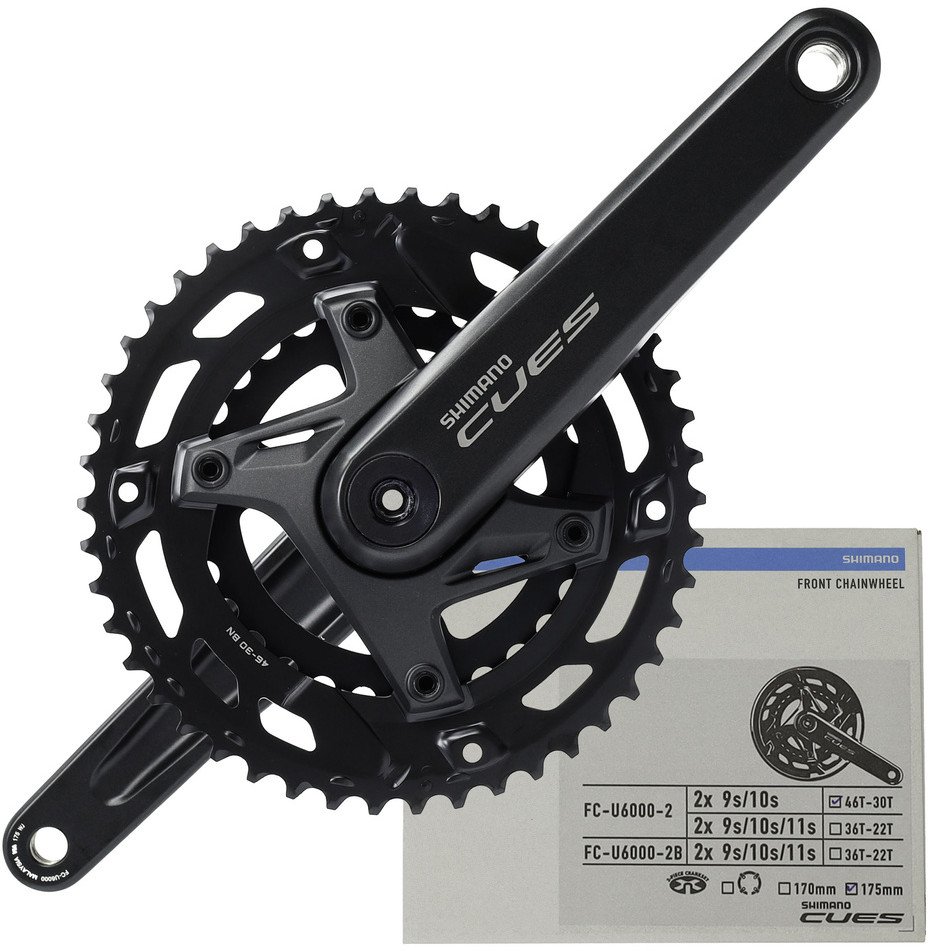 Mechanizm korbowy Shimano Cues FCU6000-2, 2 x 9/10/11-rz, 175 mm, 46/30T,