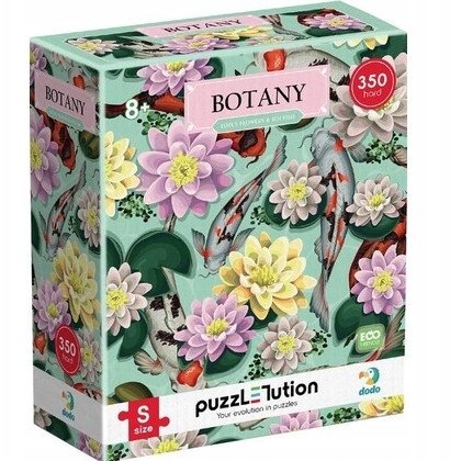 Puzzle Hard-S Botanika: Kwiaty lotosu i ryby