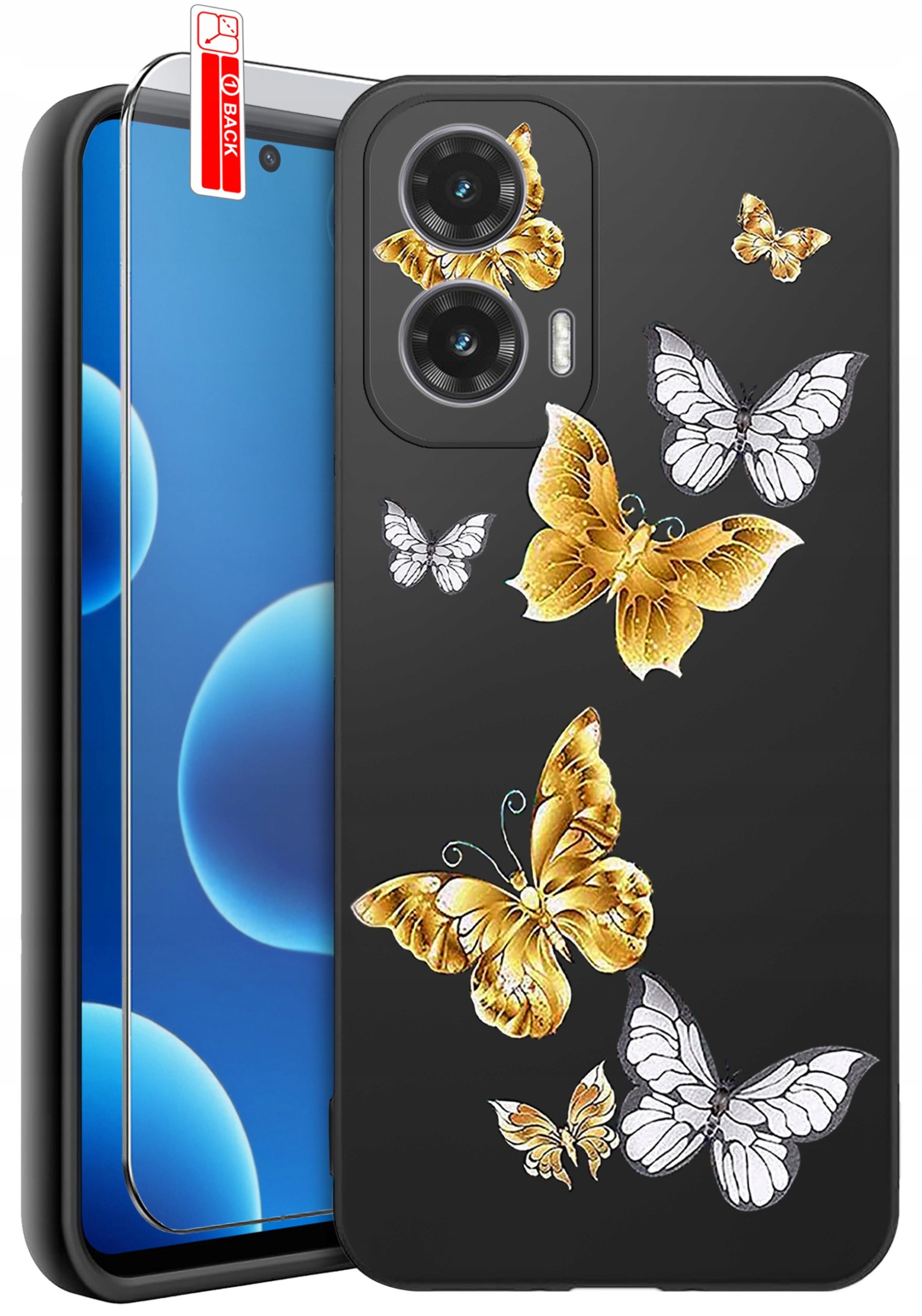 ETUI do Motorola Moto G45 5G | WZORY | SILIKONOWE MATT CASE + SZKŁO 9H