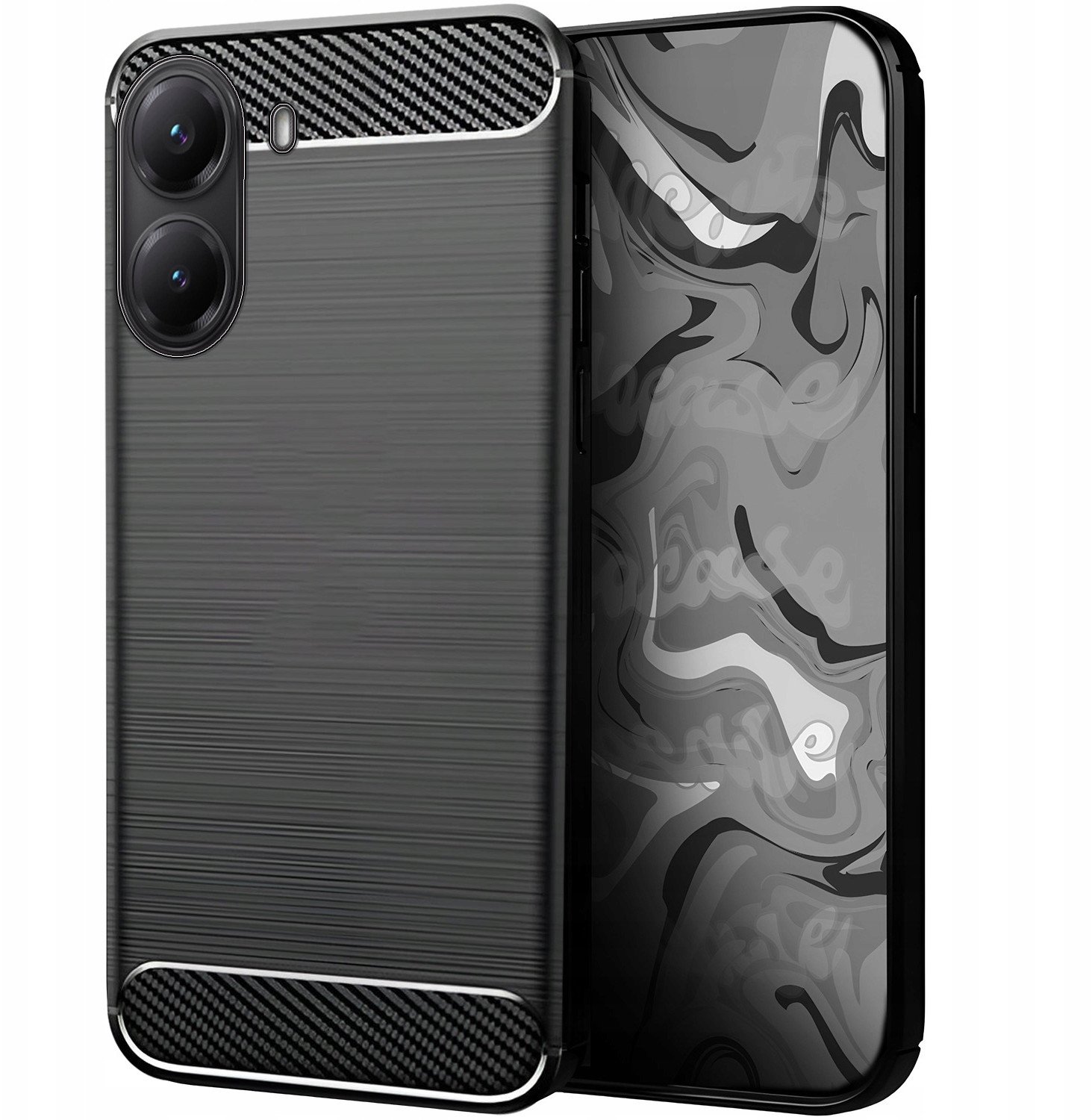 Etui do Xiaomi Poco X7 Pro (Czarne, Pancerne, Karbon, Pokrowiec, Case)