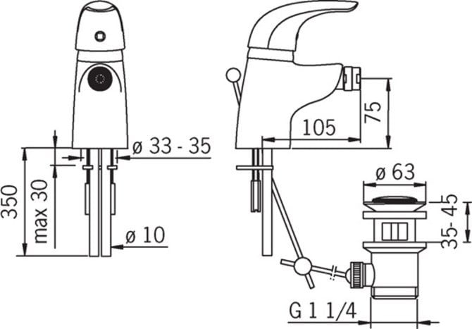 Bateria bidetowa Oras VIENDA bateria bidetowa chrom