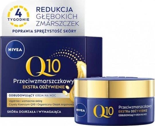 Nivea Q10 Ekstra Odżywienie przeciwzmarszczkowy odbudowujący krem na noc 50ml