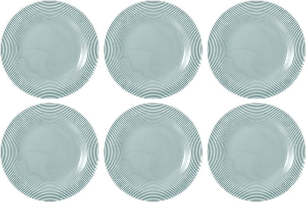 Zestaw 6 talerzy porcelanowych do sałatek 23 cm błękitny - Seltman Wieden beat color glaze