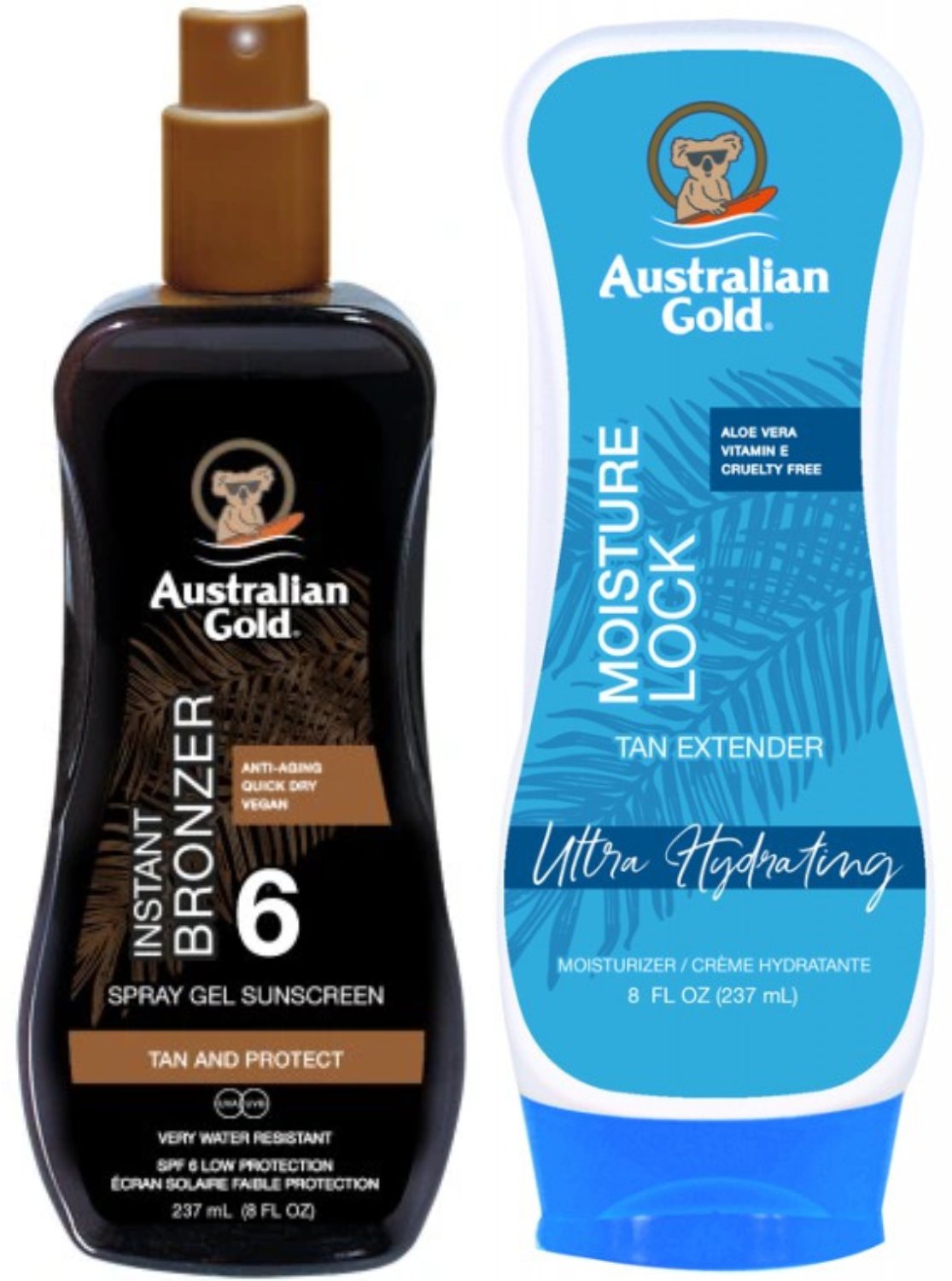 Australian Gold Żel W Sprayu Z Bronzerem SPF6 + Moisture Lock 237ml