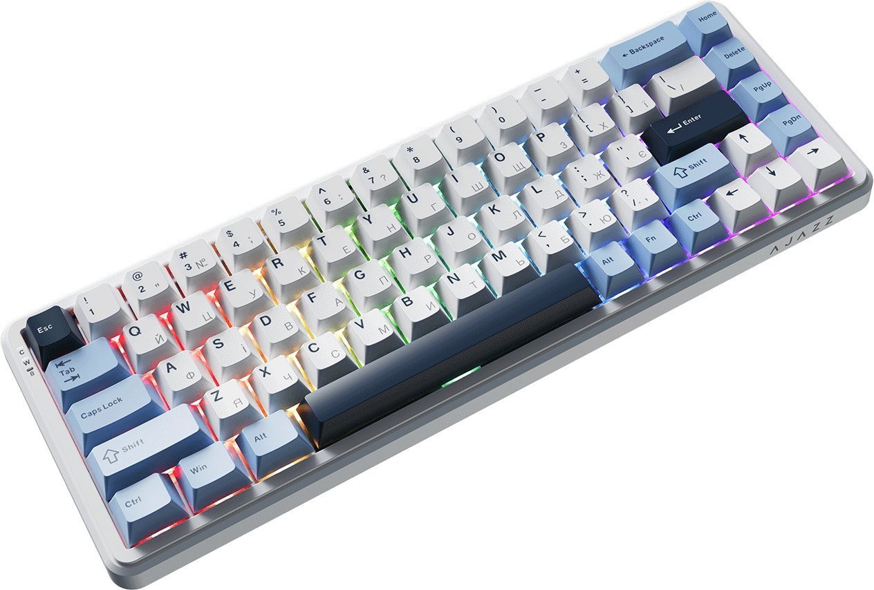 Klawiatura gamingowa bezprzewodowa mechaniczna AK680 MAX (8+8K) Magnetic Switch-Blue-White-Dark Blue Keycaps-RGB -Aluminum Positioning Plate-3 Model V