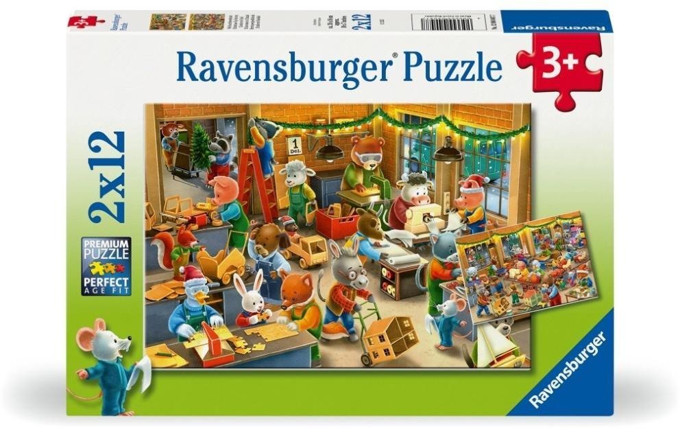 Puzzle dla dzieci 2D: Warsztat świąteczny 2x12el