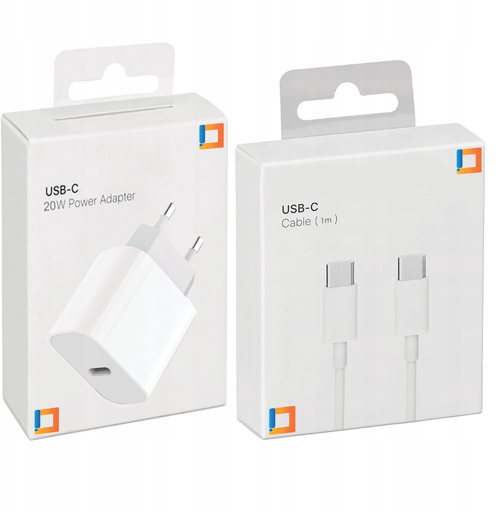 SZYBKA ŁADOWARKA KOSTKA USB-C 20W USB TYP C + KABEL DO IPHONE 15 16 PRO 1M